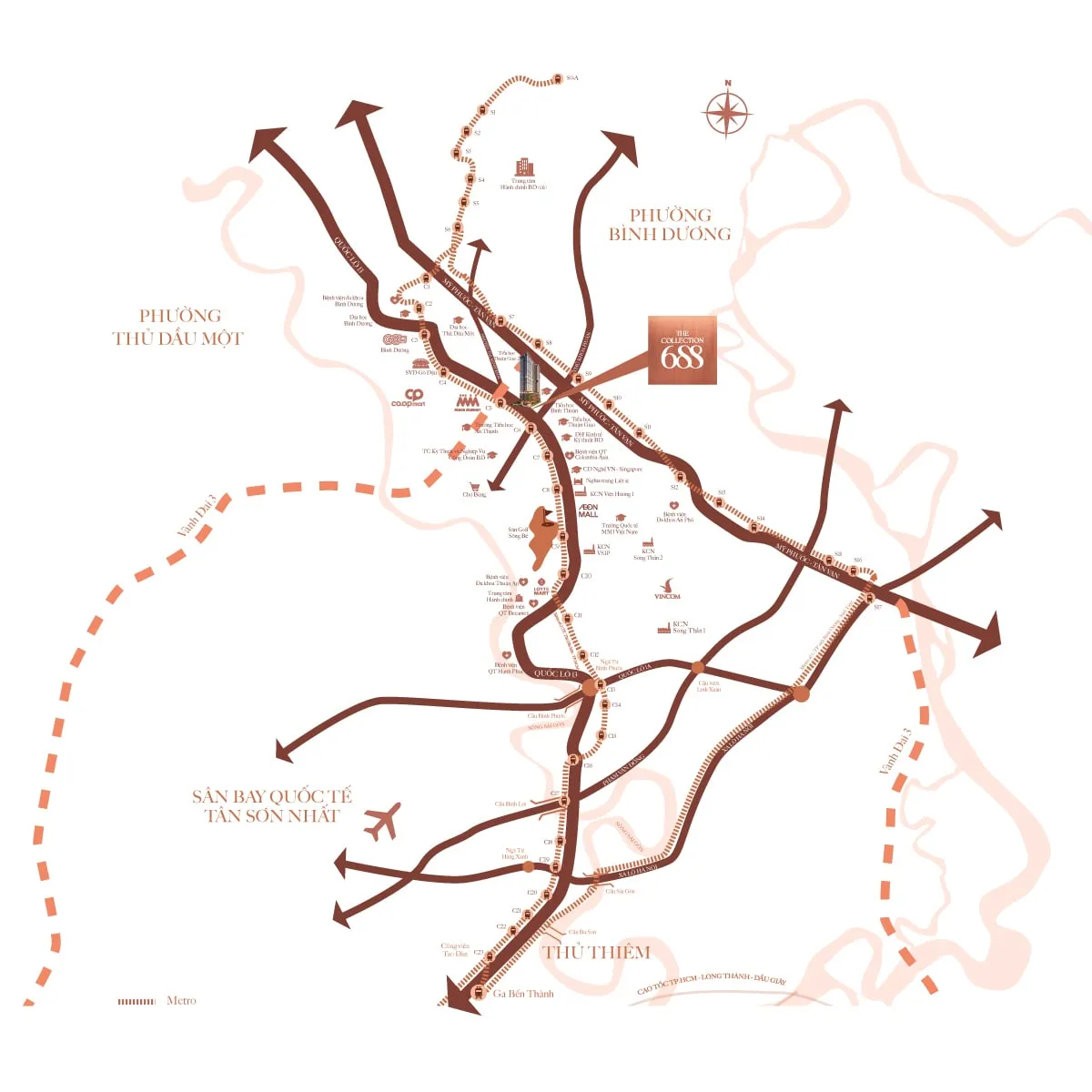 Sơ đồ vị trí The Collection 688 tại phường Thuận Giao, TP.HCM