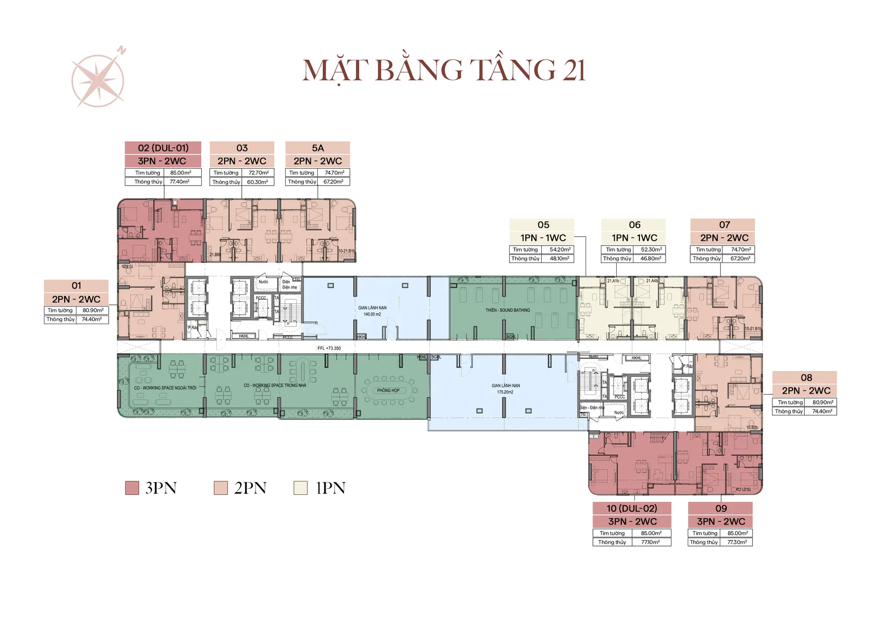 Mặt bằng Tầng 21 dự án The Collection 688