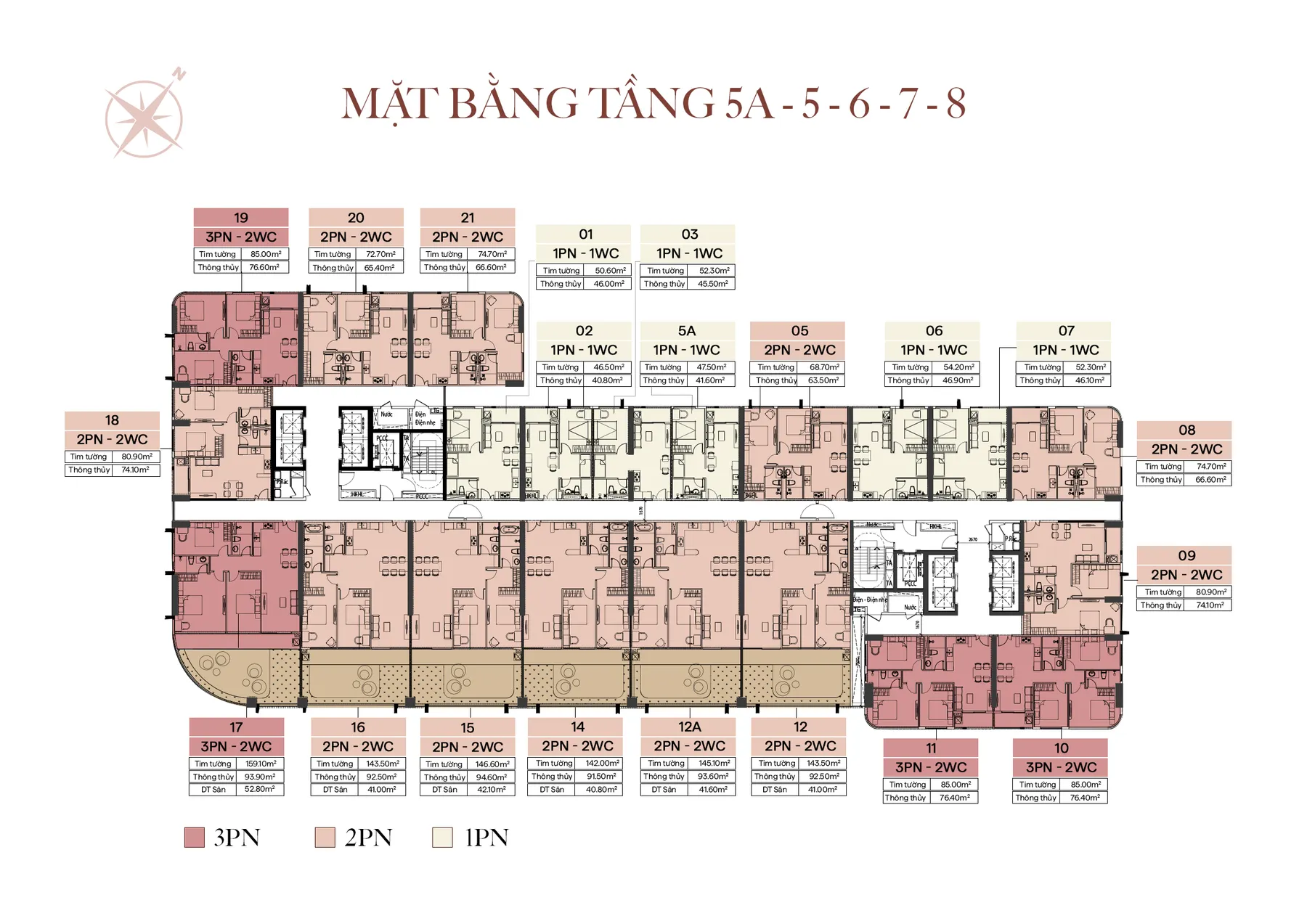 Mặt bằng Tầng 5A – 8 dự án The Collection 688